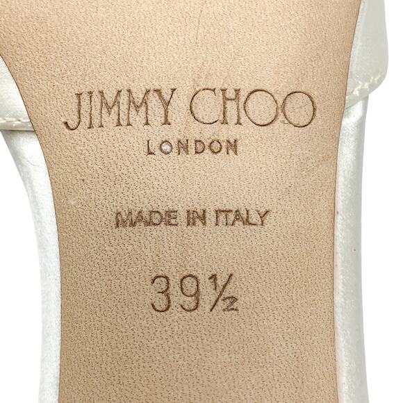 Jimmy Choo Annie 85 Ivory Satin Ankle Strap Heels EU 39.5 Wedding - Picture 7 of 10